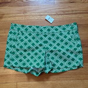 J. Crew Factory 4” Green Geometric Print Women's Shorts